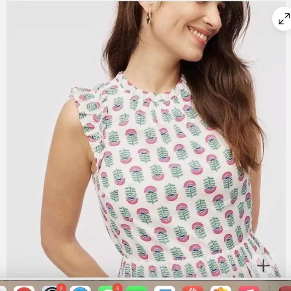 J. Crew White Floral Cotton Dress Size 12 NWT - Picture 5 of 10